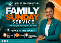 Peace Storm Family Sunday Service A4 template