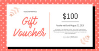 Peach and White Gift Voucher Facebook Shared Image template