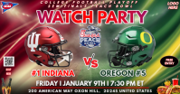 Peach Bowl 2026: Indiana Vs Oregon Watch Party Social Media Template Facebook Shared Image