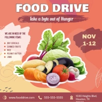Peach Food Drive Campaign Instagram Post Temp template
