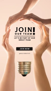 Peach Simple Join Our Team Instagram Story template
