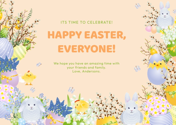 Copy of Peach Spring Floral Easter Wish Post | PosterMyWall