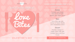 Peach Valentine Dinner Digital Display Image template
