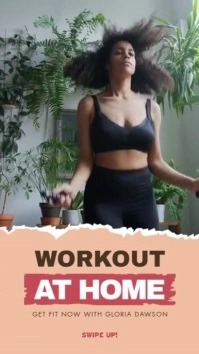 Peach Home Workout Fitness Instagram Story Instagram-verhaal template
