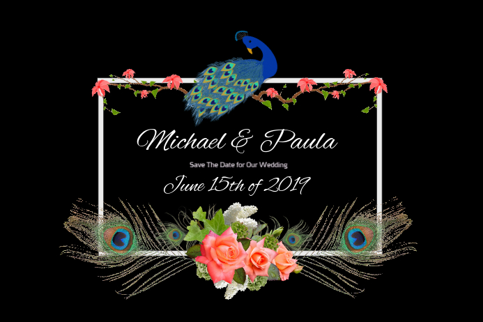 peacock save the date wedding anniversary mothers day save the day template