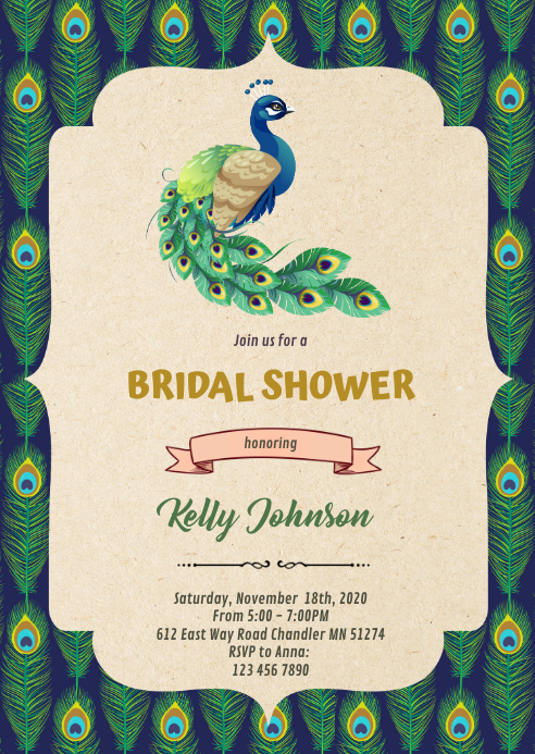 Invite Theme Peacock theme invitation Template | PosterMyWall