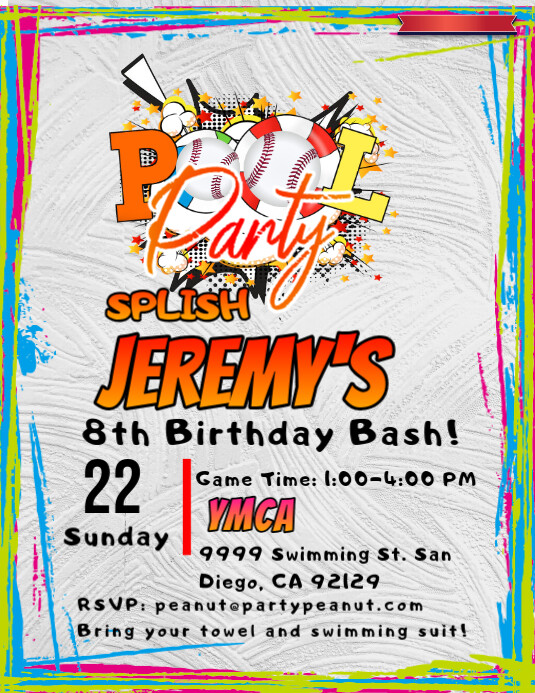 Peanut party flyer 传单(美国信函) template