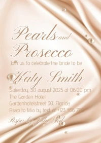 Pearl bride to be invitation card A5 template