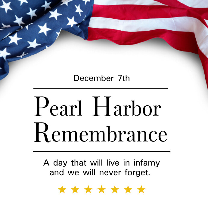 Pearl Harbor remembrance Instagram post (1) Wpis na Instagrama template