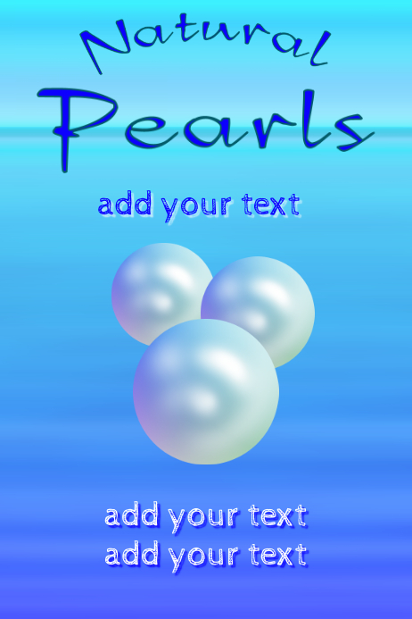 pearls with ocean background Poster template