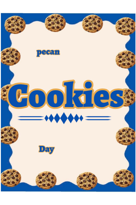 Pecan cookies day Poster template