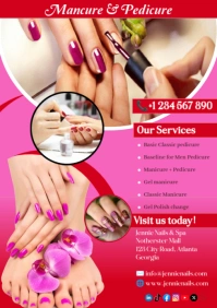 Pedicure & Manicure Nails Spa Ad A5 template