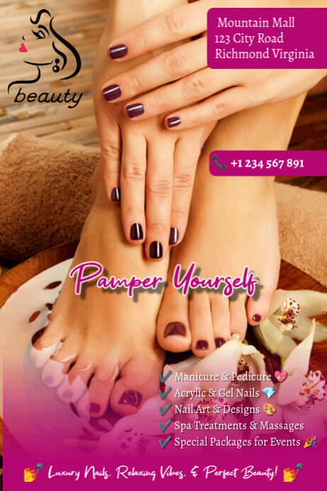 Pedicure & Manicure Nails Spa Plakat template