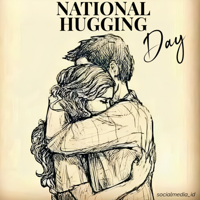 Pencil drawing Modern & Minimal National Hugging Day Instagram Post ...