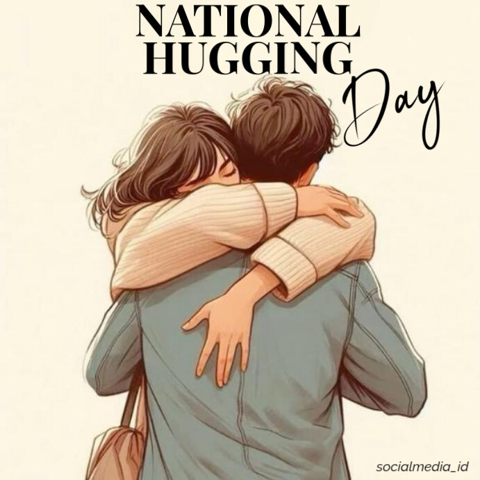 pencil Modern & Minimal National Hugging Day Instagram Post template