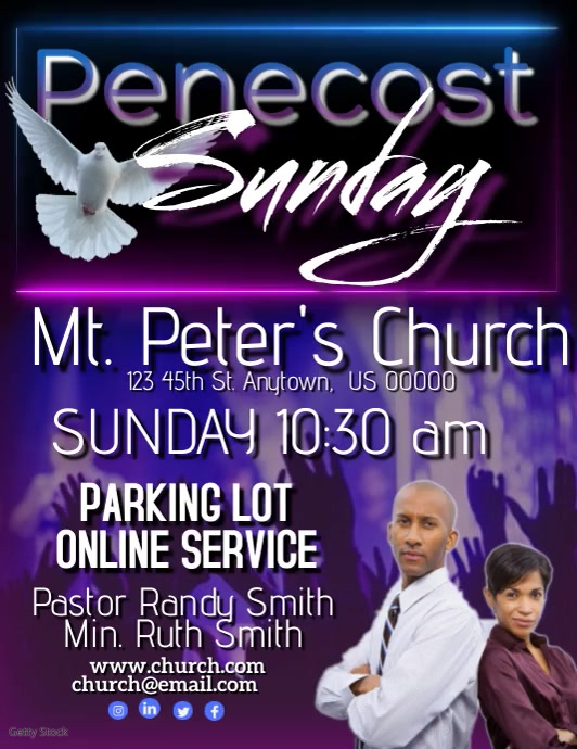 Penecost Sunday Flyer (Letter pang-US) template