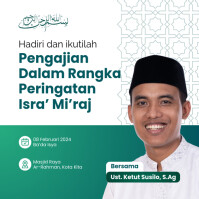 PENGAJIAN ISRA MIRAJ Instagram-opslag template
