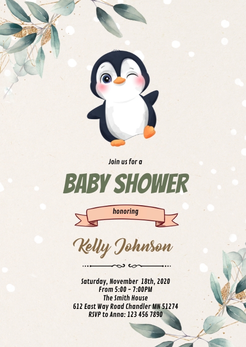 Modele Anniversaire De Douche De Pingouin Postermywall Modele Anniversaire De Douche De Pingouin Postermywall