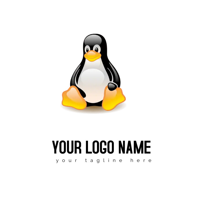 Penguin Tux Design Logo Linux Template | PosterMyWall