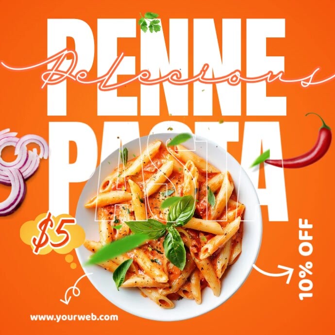 Penne Pasta Publicação no Instagram template