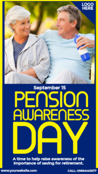 สีน้ำเงิน Pension Awareness Day Instagram Story Template