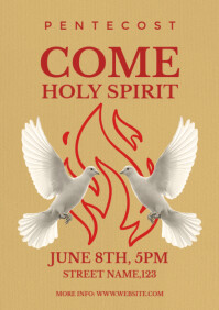 Pentecost celebration poster A4 template