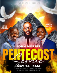 pentecost church flyer Рекламная листовка (US Letter) template