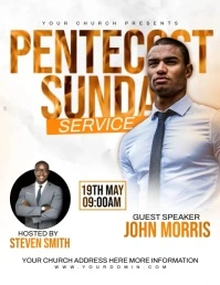 Pentecost church flyer template