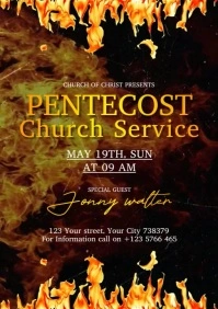Pentecost church service A3 template