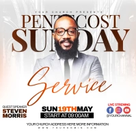 pentecost church sevice Instagram Post template