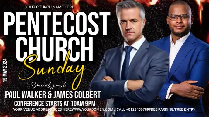 PENTECOST CHURCH SUNDAY (1) Digital Display (16:9) template