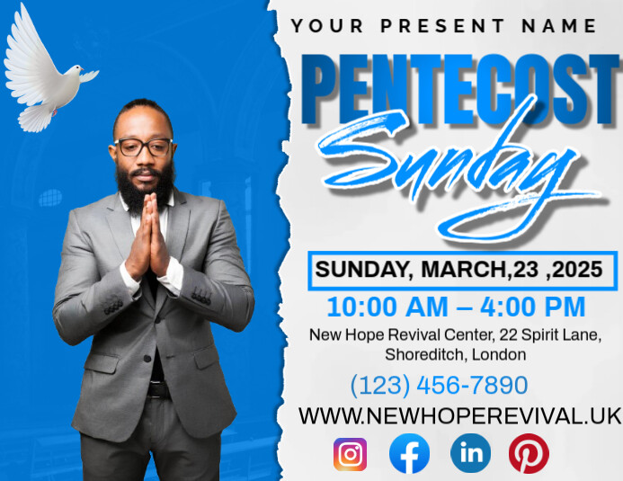 Pentecost Flyer (US Letter) template