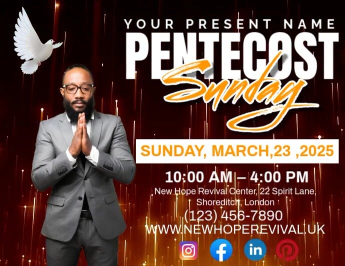 Pentecost Flyer (US Letter) template
