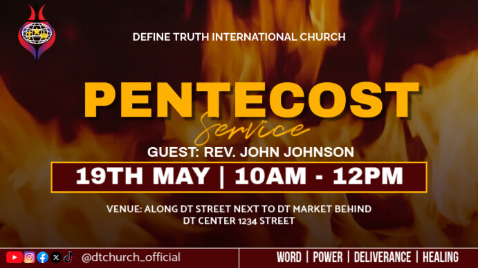 Pentecost service Template | PosterMyWall