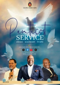 PENTECOST SERVICE INVITATION TEMPLATE A4