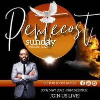 pentecost Sunday Church Event Flyer Template 方形(1:1)