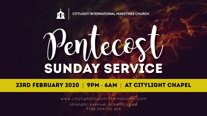 pentecost sunday church flyer Display digitale (16:9) template