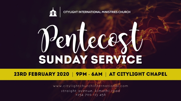 pentecost sunday church flyer Pantalla Digital (16:9) template