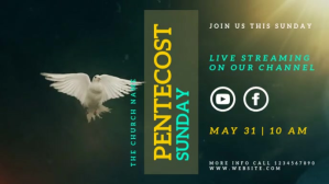 Pentecost Sunday Church Service Vídeo de portada de Facebook (16:9) template