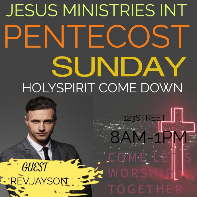 Pentecost Sunday Instagram Post template