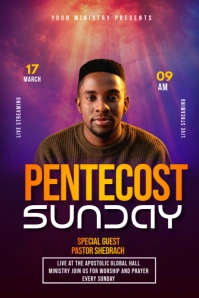 pentecost sunday flyer Banner 4' × 6' template