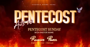 Red Pentecost Sunday Church Event Ibinahaging Larawan sa Facebook Template