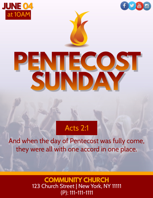 Pentecost Sunday Template PosterMyWall