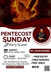 Pentecost Sunday Service A4 template