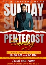 pentecost sunday service A6 template