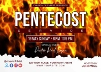 Pentecost Sunday service Kartu Pos template