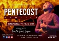 Pentecost Sunday service Kartu Pos template