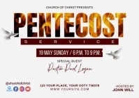 Pentecost Sunday service Postcard template