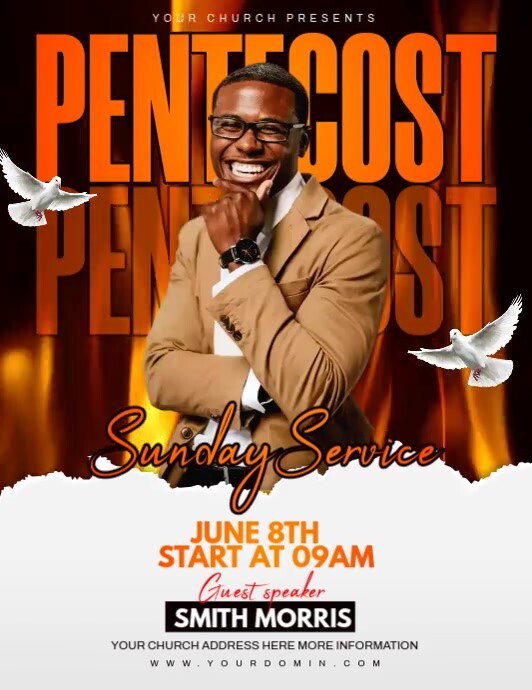 PENTECOST SUNDAY SERVICE Pamflet (VSA Brief) template