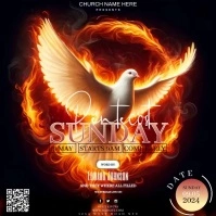 pentecost sunday service design template Carré (1:1)